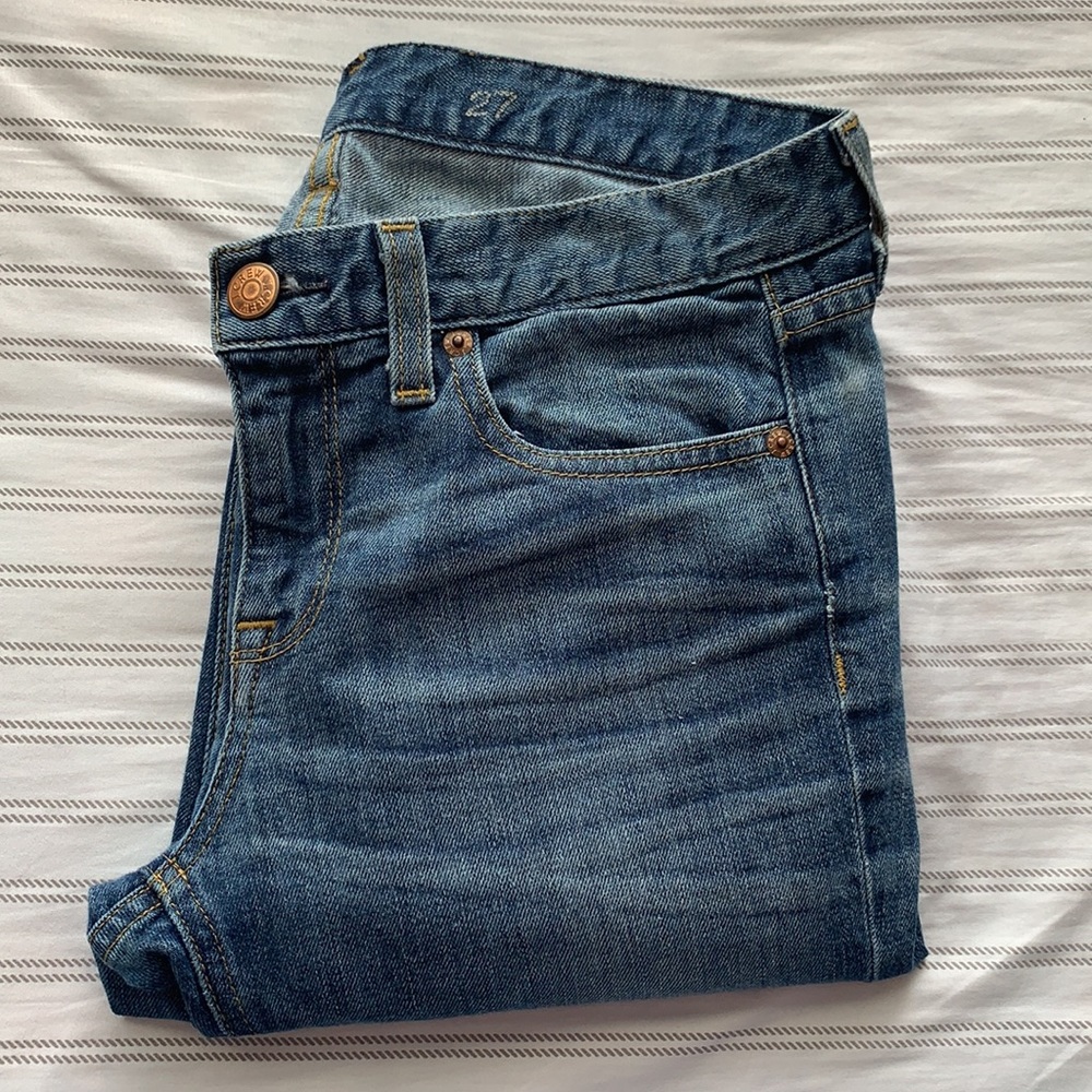 J. Crew Downtown Mid-Rise Medium Wash Skinny Jeans